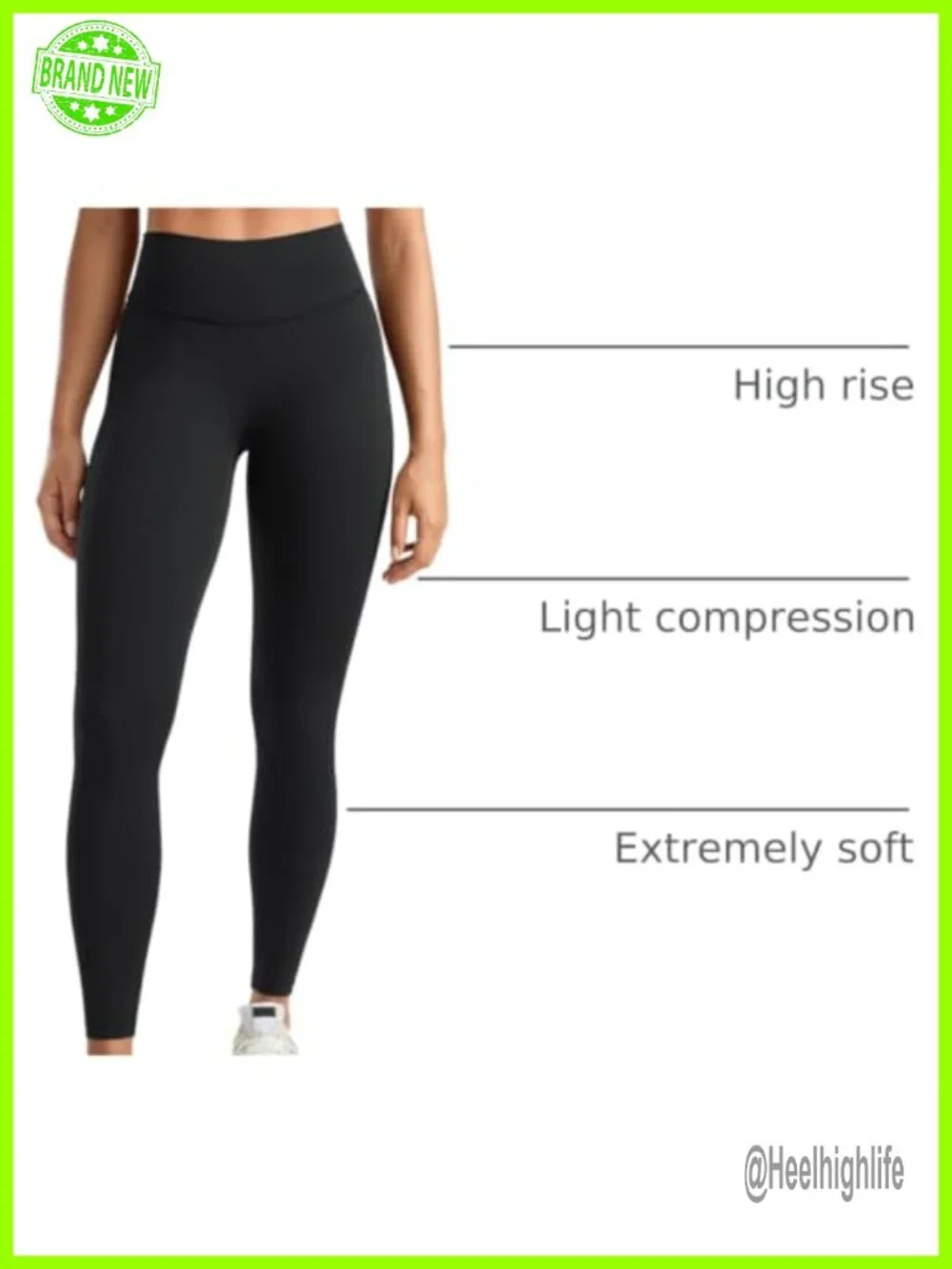 High Waisted No Front Seam Leggings 25